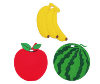 Etiquetas coloridas del bolso del silicón de la fruta para promocional