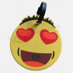 Popular used cute emoji rubber travel luggage tags