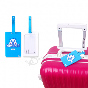 Etiquetas de maleta de plástico suave pvc equipaje viajando id etiquetas maleta