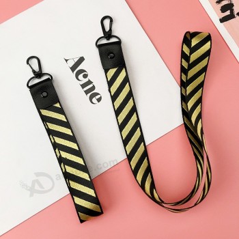 时尚美国日本街头品牌挂绳护腕颈带用于钥匙身份证手机皮带为iphone redmi挂绳条纹图案