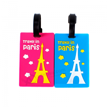 Etiquetas de nombre de la bolsa de viaje Etiqueta de equipaje de goma personalizada de pvc