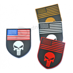 Hook back custom 3d rubber military badge patch