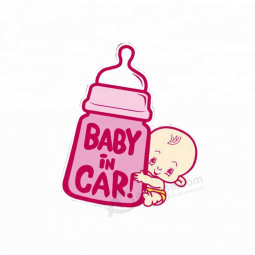 Eenmalige afdrukbare cartoon veiligheidsauto baby sticker