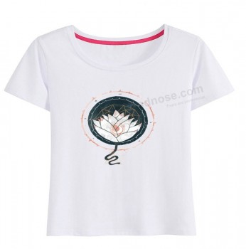 Roupas de algodão camiseta, camiseta em branco mulheres calor-Transferência de impressão t-shirt