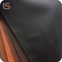 Classical Litchi design PVC leather with knit backing for sofa