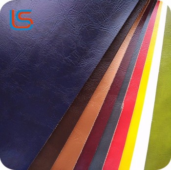Pvc piel sintética de superficie aceitosa popular utilizada en la cartera del bolso del sofá