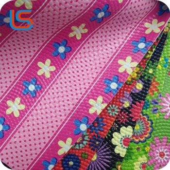 Lovely flowers flim printed highlight PVC pvc transfer film leather for bags luggage