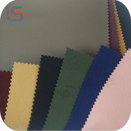 Backing fabric same color with  surface thick bag pvc leather with faux leather embossed