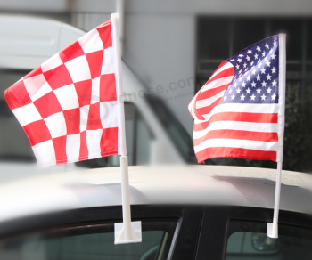 Professionele fabrikant op maat sublimatie natie auto vlag