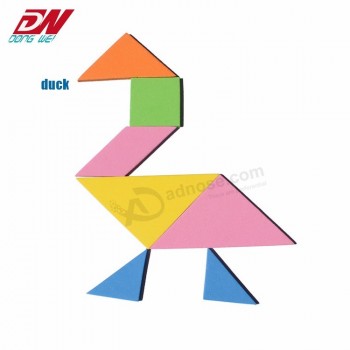 Giocattoli per bambini oem schiuma puzzle giochi fai da te educativo 7 pezzi tangram eva schiuma puzzle giocattolo