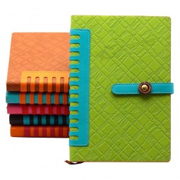 Various colors PU Fashionable Pu Leather Diary,Custom Leather Note book with high quality
