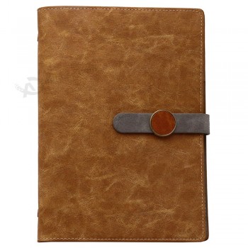 PU Leather Notebook A5 A6 B5 A4 Notebook Hard Cover Loose Leaf Note Book with your logo
