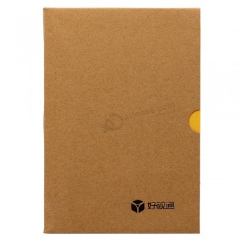 OEM con el logotipo de las marcas de Shenzhen, diario de papel amarillo reciclado. Cuaderno con tapa