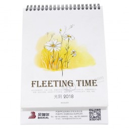Año nuevo calendario de escritorio personalizado, cartulina con colorante completo impresión lindo calendario de mesa de papel