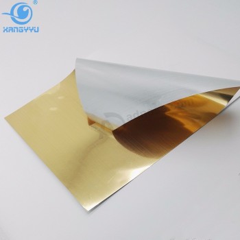 Película decorativa metalizada autoadhesiva para pared de oro cepillado