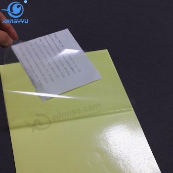 Commercio all'ingrosso di carta adesivo trasparente 50mic pet adesivo trasparente