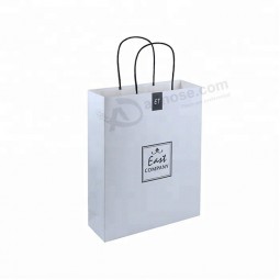 도매 저렴 한 가격 럭셔리 브랜드 선물 맞춤 인쇄 자신의 로고와 함께 흰색 kraft 쇼핑 종이 가방