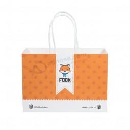 China Manufacturer Custom Advertising White Brown Kraft Paper Bag CMYK Pantone Color Logo Bag With Paper Handle