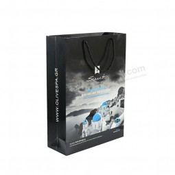 Diseño personalizado de lujo de compras promocionales llevar empaquetado regalo asa bolsa de papel bolsa a4 tamaño