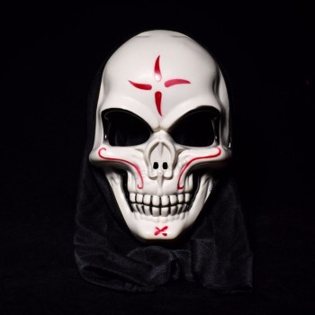 Masque d'horreur halloween squelette pirate des Caraïbes de couleur rétro