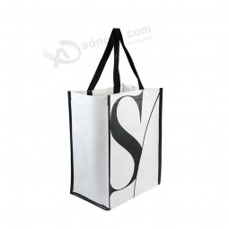 Uso de la promoción bolsa de compras ecológica tela no tejida tela impresión de seda logotipo personalizado publicidad bolsa