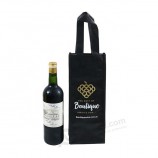 Borsa non tessuta riutilizzabile pieghevole del sacchetto del vino non tessuta logo personalizzato