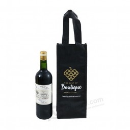 Bolso de vino no tejido personalizado logotipo bolsa reutilizable no tejido plegable
