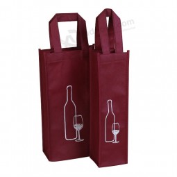 质量保证可重复使用的瓶装葡萄酒无纺布袋带徽标