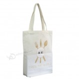 Logo stampato in cotone 100% in cotone biologico con stampa personalizzata borsa standard in cotone tote bag in cotone