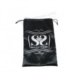Logo de marque personnalisée sérigraphie tache sac de soie sac de cordon en tissu doux pour bijoux de cheveux
