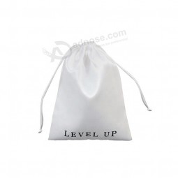High quality soft fabric glossy silk stain packaging bag with drawstring for jewelry