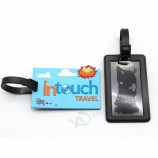 Factory Direct Sale black pvc travel luggage tag with your logo