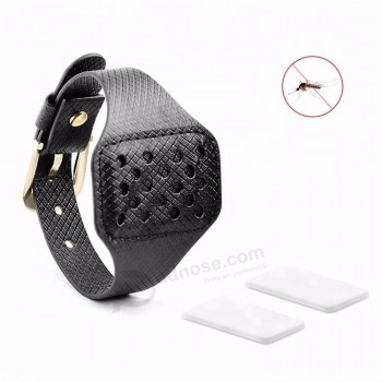 Leather Mosquito Repellent Watch with Tablet
