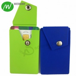 Adhesive Button Id Silicone Card Holder Custom