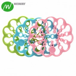 Non Slip Dual Use Flower Design Silicone Cup Mat