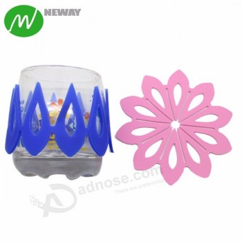 Flower Shape Custom Silicone Cup Mat Coaster