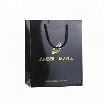 Wholesale Custom Hot Stamping Luxury Printed Glossy Laminated Gift Shopping Paper Bag With Logo