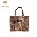 Custom Printing Durable Handled Easy Carry Shiny Laminated Luxury Hotel Non Woven Bag For Gift Package