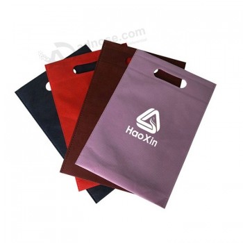 良質の頑丈な注文の縫う再使用可能な型抜きされたハンドルの非編まれた買い物袋