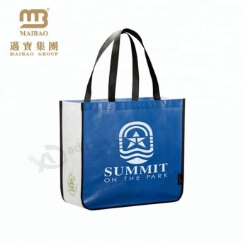 Cheap wholesale gsm customized reusable glossy laminated shopping pp non woven folding bag