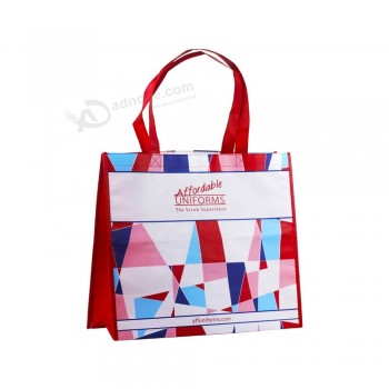 Custom Fashion Carry Recycle Reusable Laminated PP Non Woven Eco Friendly Supermarket Shopping Bag