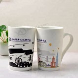 Hot sale insulated white ceramic magic coffee tumbler mug