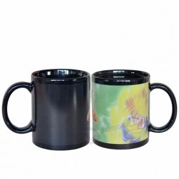 Business promotional items 300ml color changing coating ceramic magic coffee mug