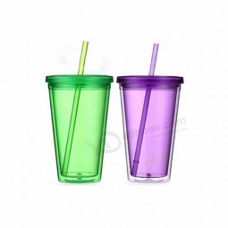 souvenir item 450ml double wall color change clear plastic coffee thermos mug