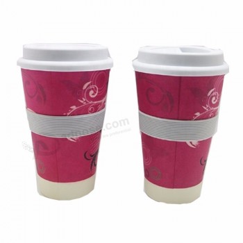 High quality 400ml travelling biodegradable mugs reusable bamboo fibre coffee cups with silicone lid