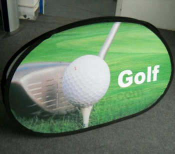 Pop up golf event roll up stand per banner
