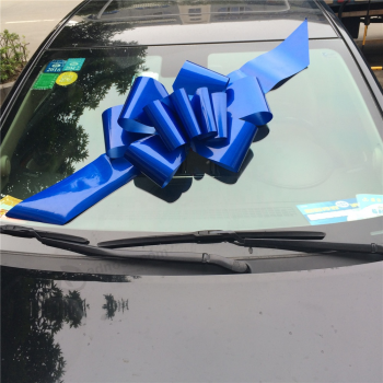 La moda del parabrisas gigante del coche tira arcos azul metalizado