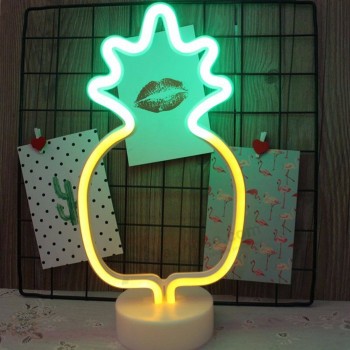 Abacaxi popular personalizado candeeiro de mesa flexível abacaxi neon led luz