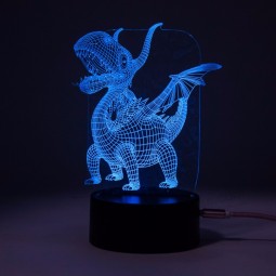 remote led night light control touch dimming deer shape Led Customize 3d Illusion Lamp Night Lights For Kids