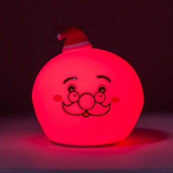 圣诞节敏感的水龙头控制改变usb充电led多彩圣诞礼物3d硅胶夜灯为孩子们